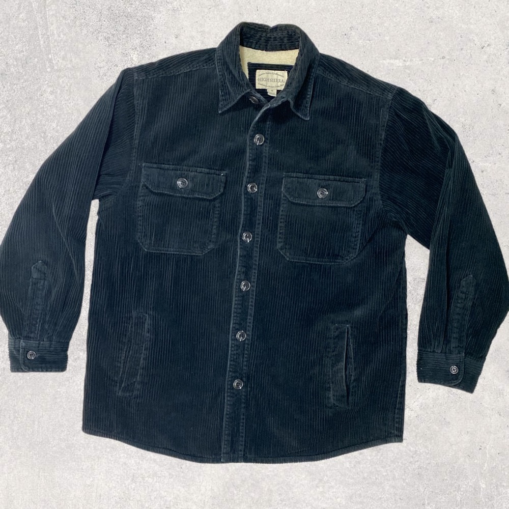 High Sierra Men's Vintage Corduroy Fleece Lined Black Jacket